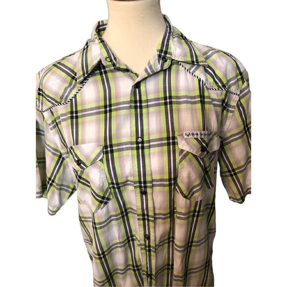 Bone Collector Short Sleeve Pearl Snap Button Pocketed Shirt - Picture 2 of 9